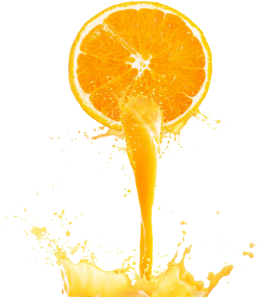 Fresh Orange Juice Splash PNG