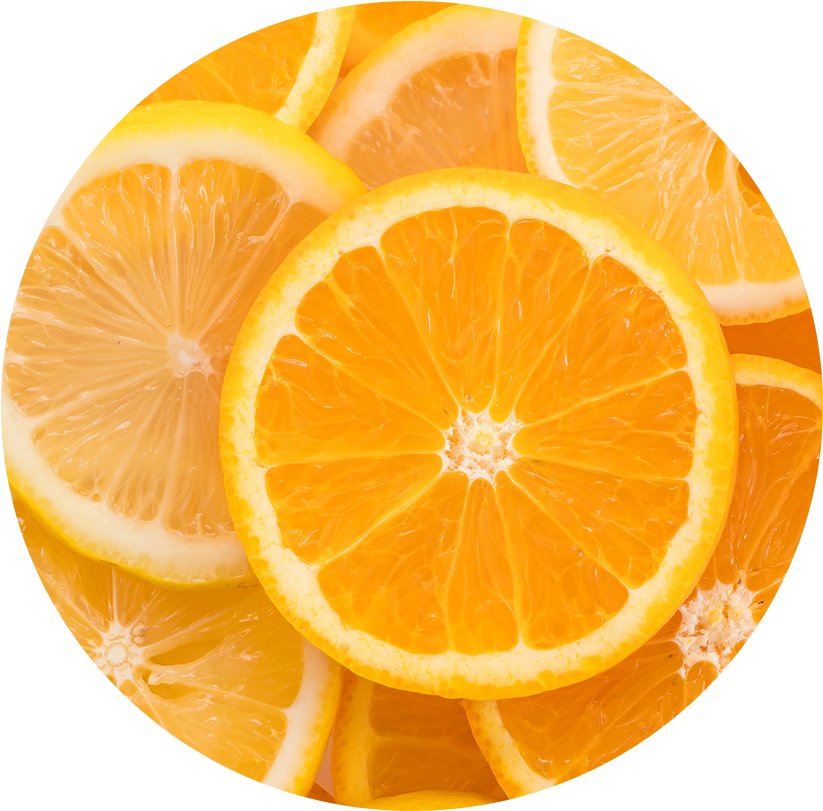Fresh Orange Slices Background PNG