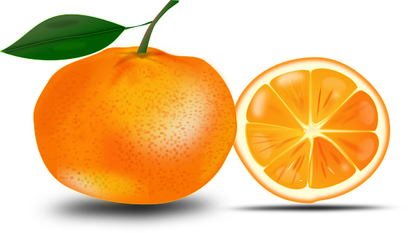 Fresh Orangeand Cross Section PNG