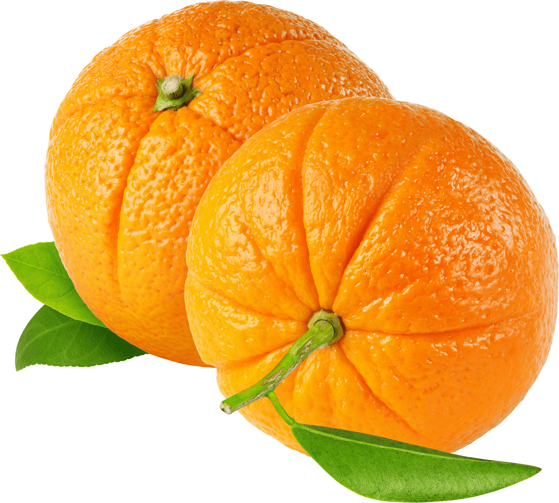 Fresh Orangeswith Leaves PNG