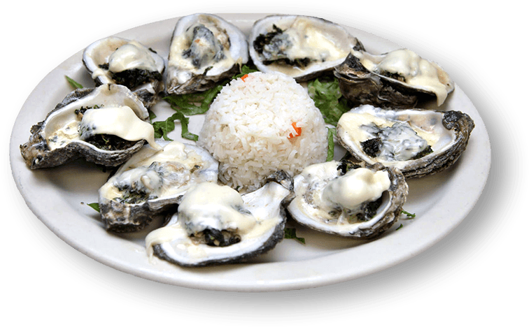 Fresh Oysters With Rice Plate PNG