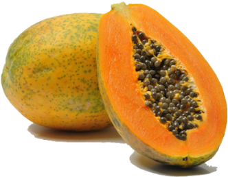 Fresh Papaya Fruit Half Cut Transparent Background PNG