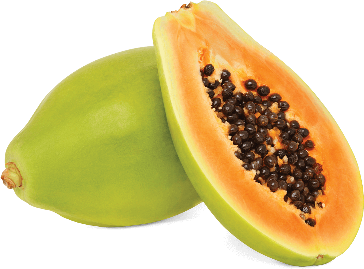 Fresh Papayaand Half Cutwith Seeds PNG