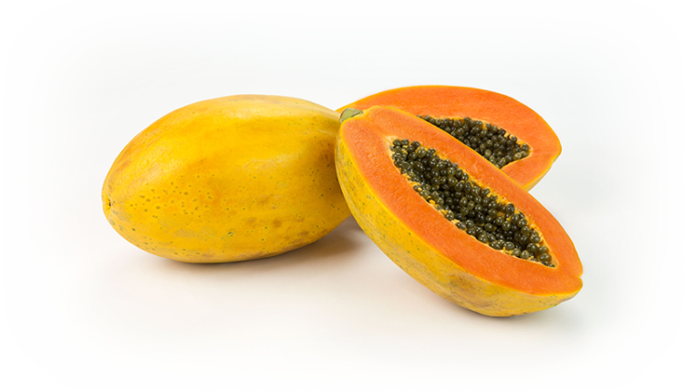 Fresh Papayaand Halved Slice PNG