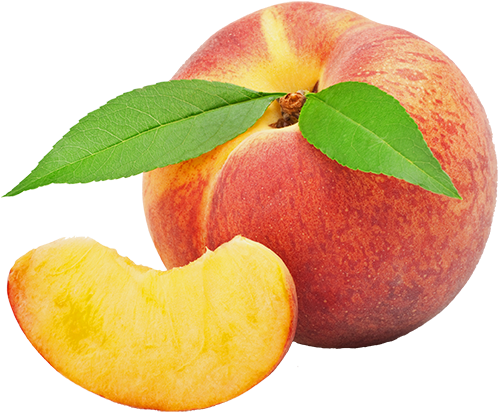 Fresh Peach With Sliceand Leaf.png PNG