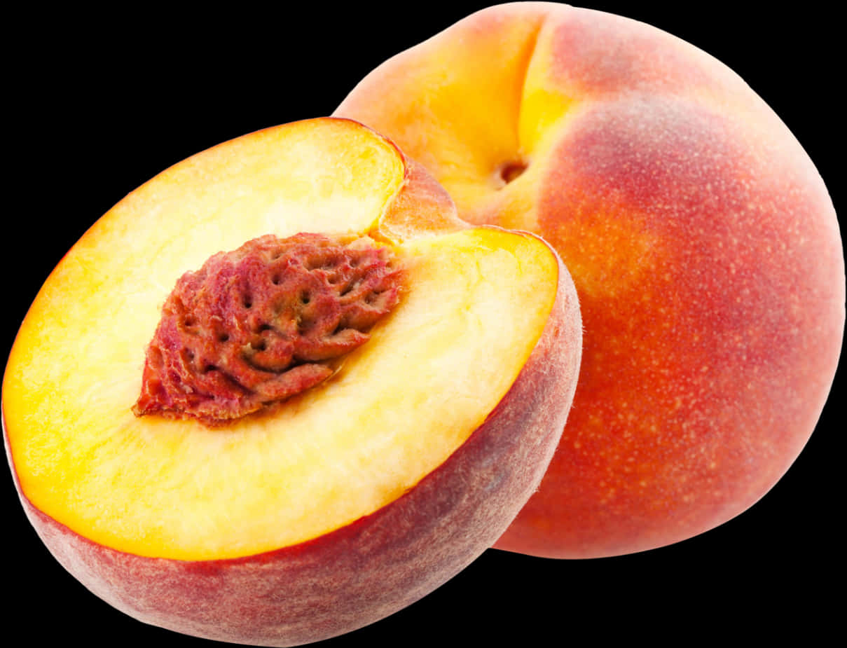 Fresh Peachand Halfwith Pit PNG