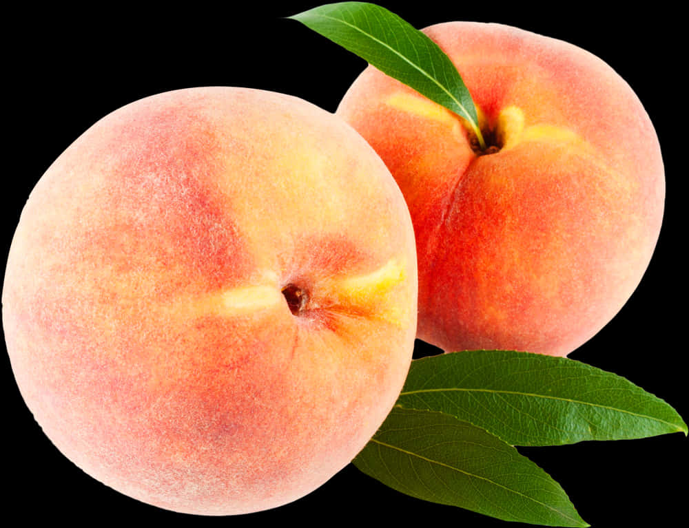 Fresh Peaches Black Background PNG