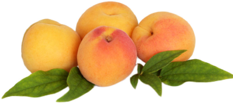 Fresh Peaches With Leaves PNG