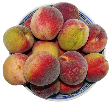 Fresh Peacheson Plate PNG