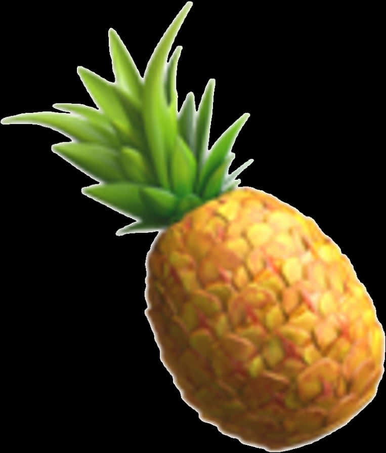 Fresh Pineapple Emoji Art PNG