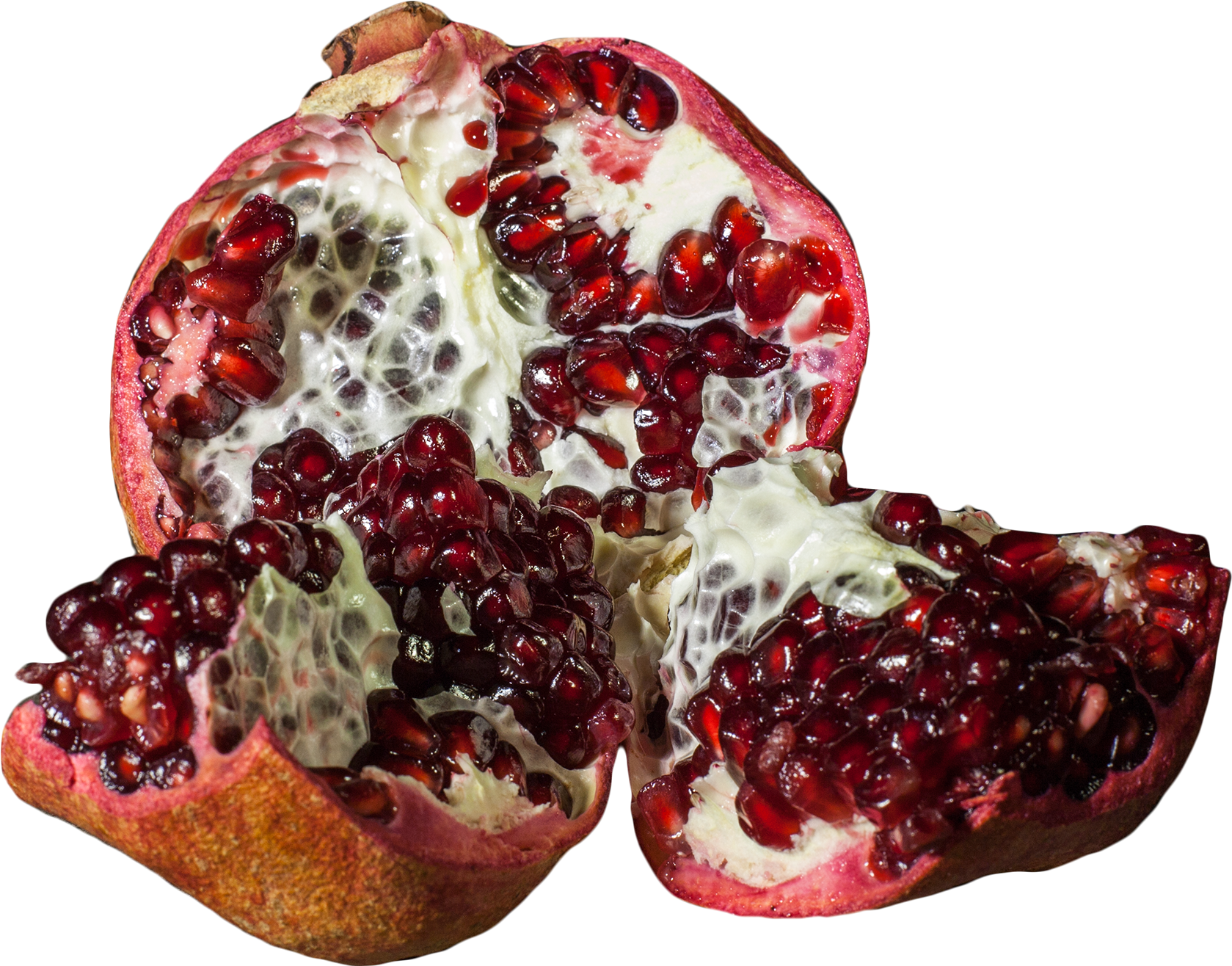 Fresh Pomegranate Halves PNG