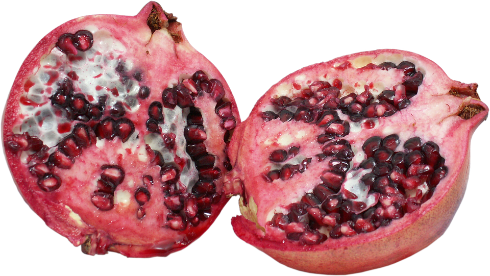 Fresh Pomegranate Halves PNG