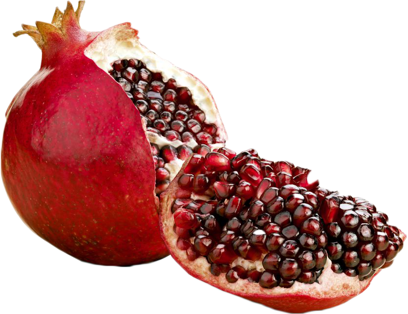 Fresh Pomegranateand Half Cut Revealing Seeds.png PNG