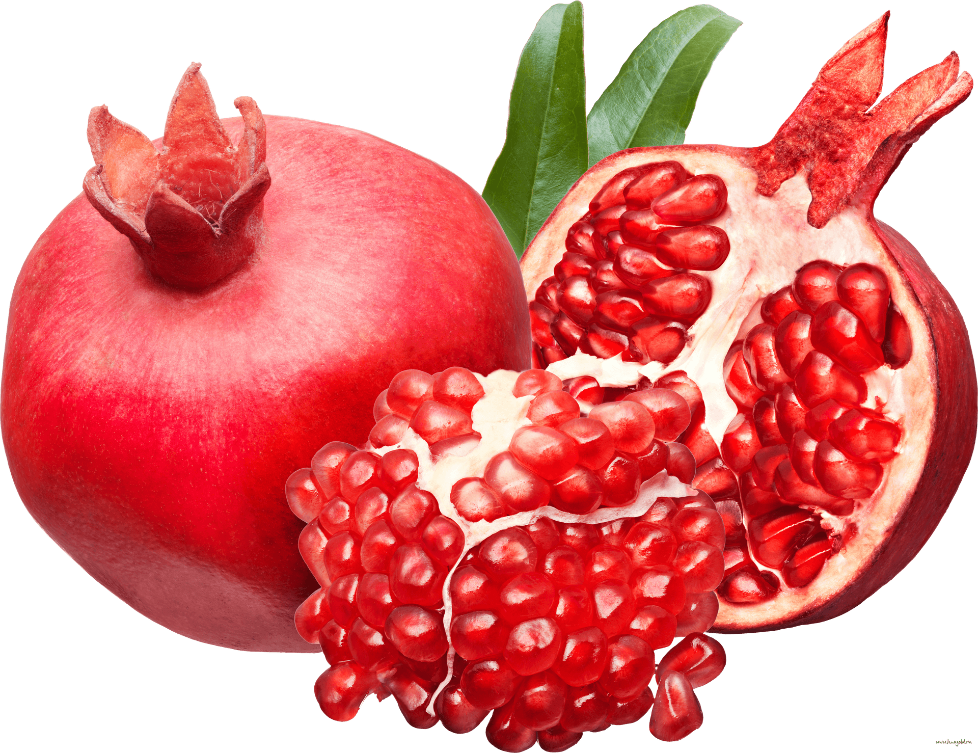 Fresh Pomegranateand Half Cut Section PNG