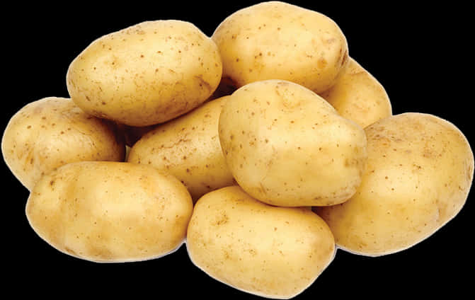 Fresh Potatoes Black Background PNG