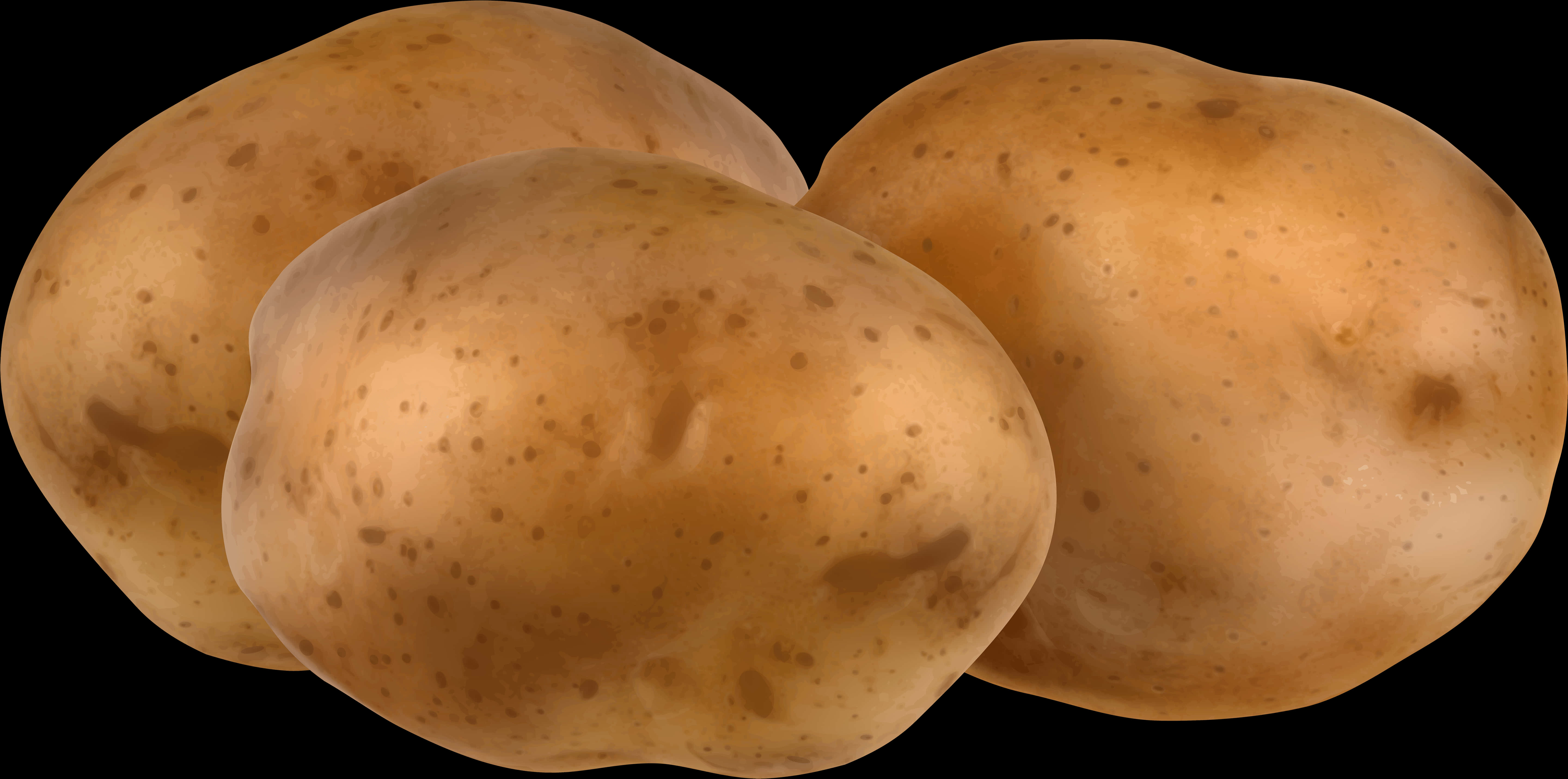 Fresh Potatoes Black Background PNG