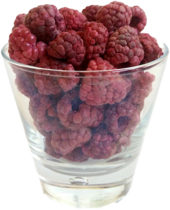 Fresh Raspberriesin Glass Cup PNG