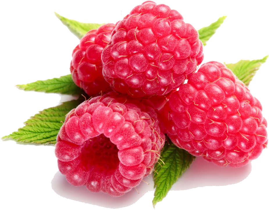 Fresh Raspberrieswith Leaves.png PNG