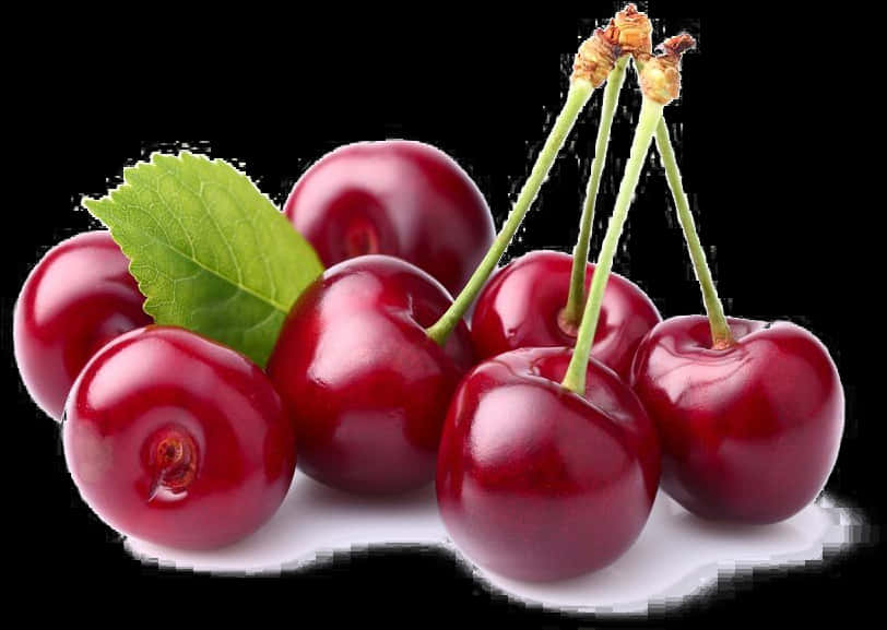 Fresh Red Cherries Transparent Background PNG