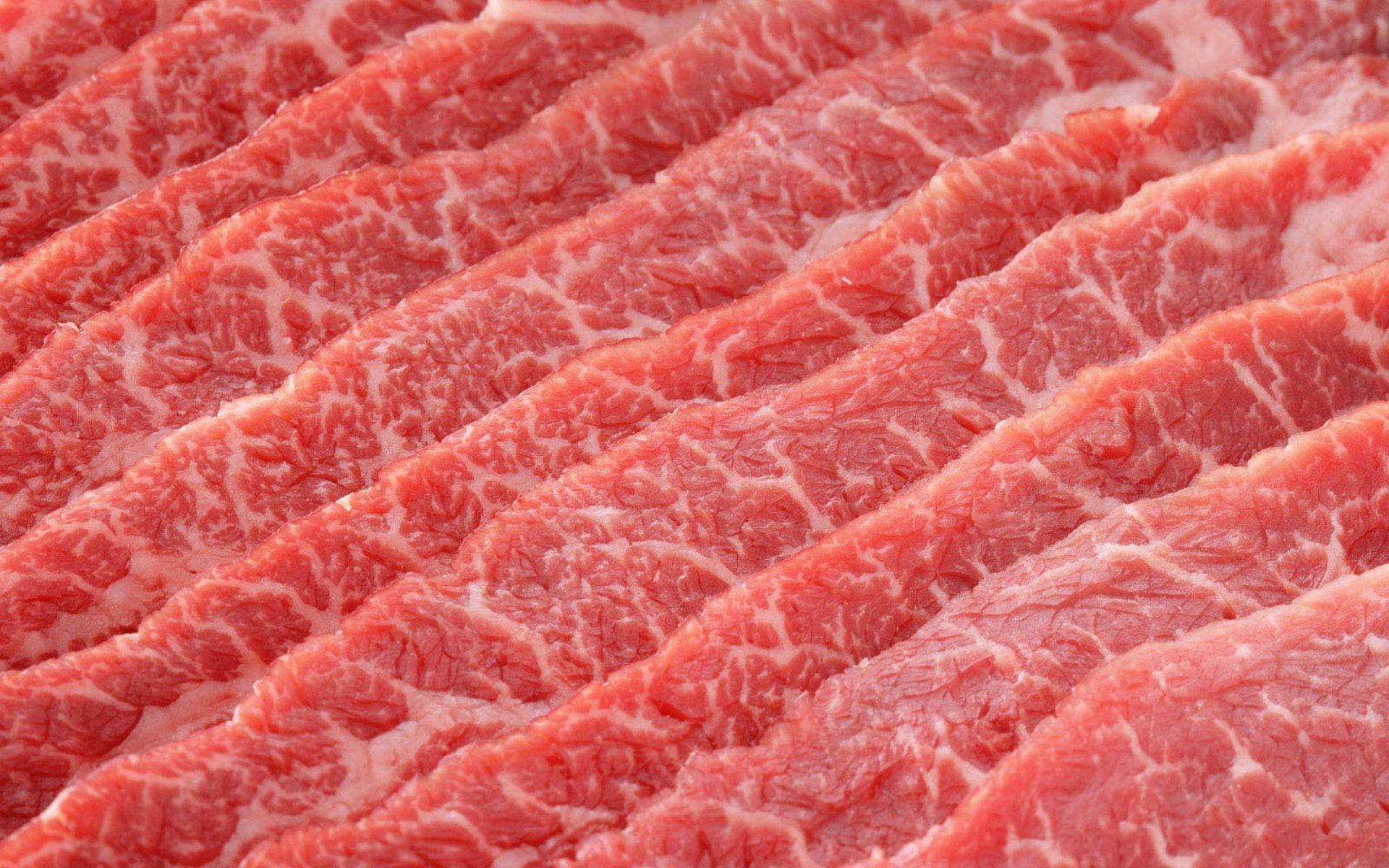 Frescosy Jugosos Pedazos De Carne De Kobe Roja. Fondo de pantalla