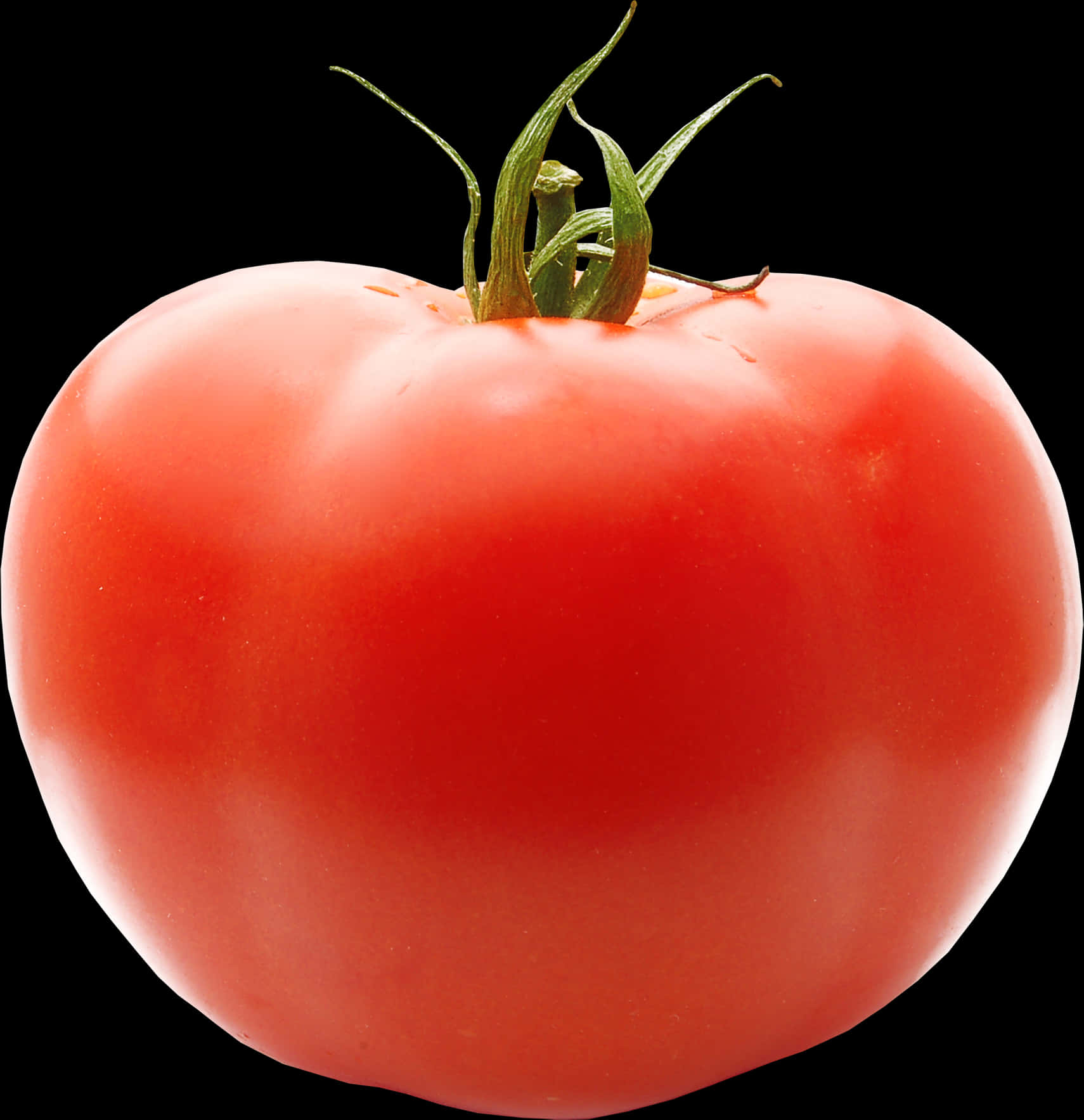 Fresh Red Tomato Black Background PNG