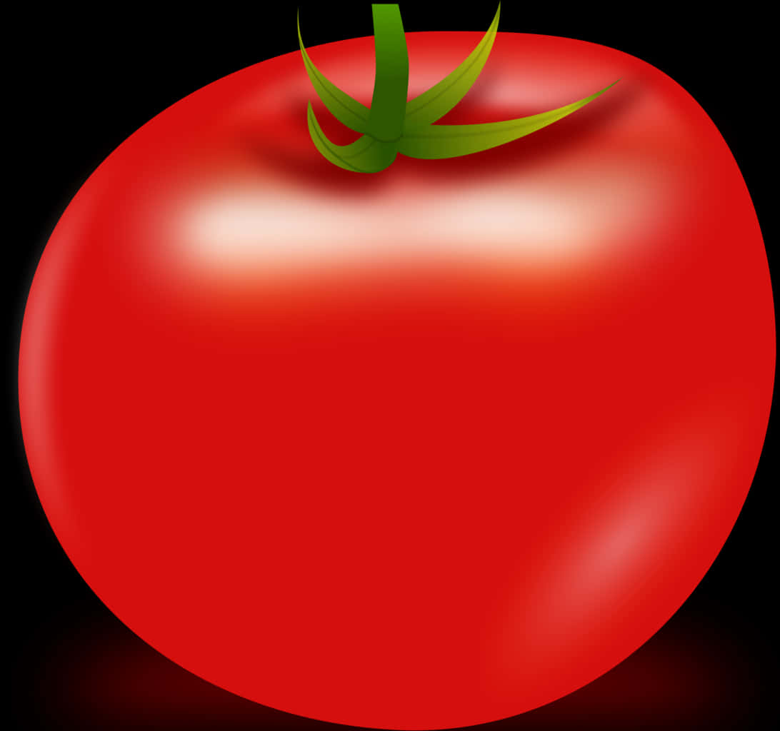 Fresh Red Tomatoon Black Background PNG