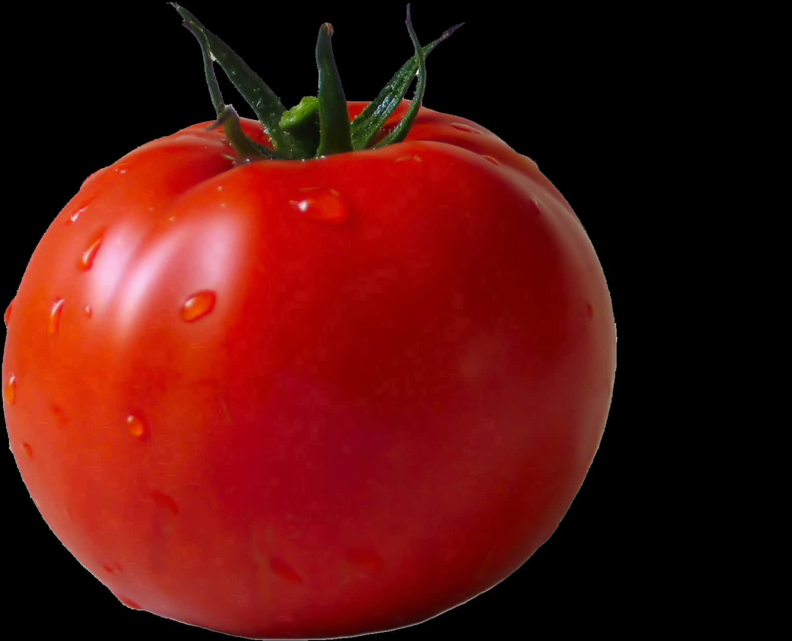 Fresh Red Tomatowith Water Droplets PNG