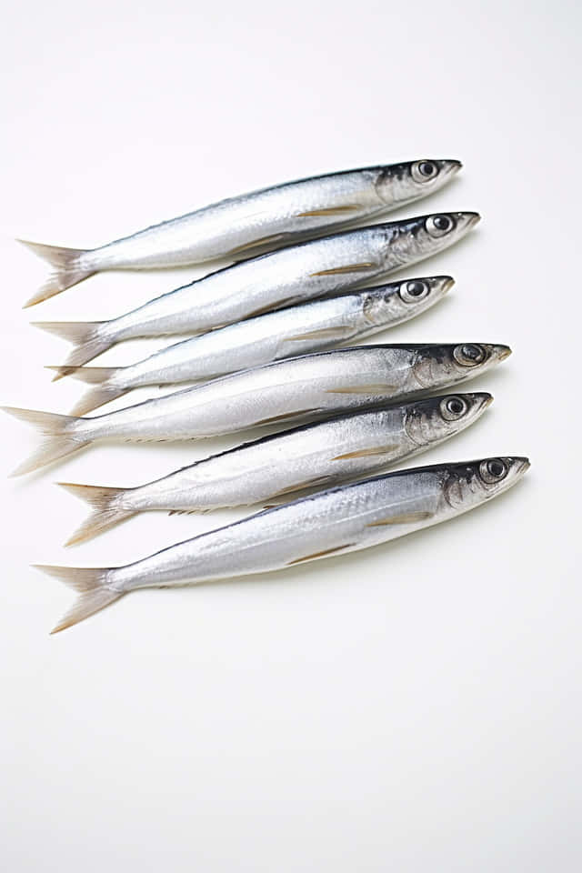 Fresh Sardines White Background Wallpaper