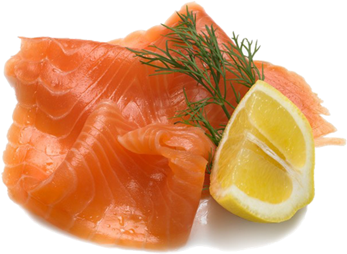 Fresh Smoked Salmon Slicewith Lemonand Dill.png PNG