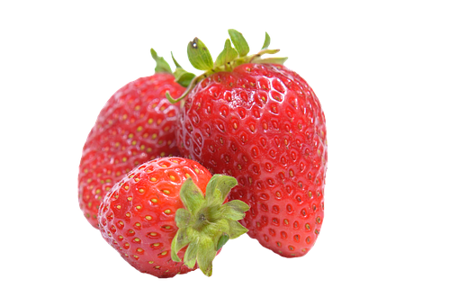 Fresh Strawberries Black Background PNG