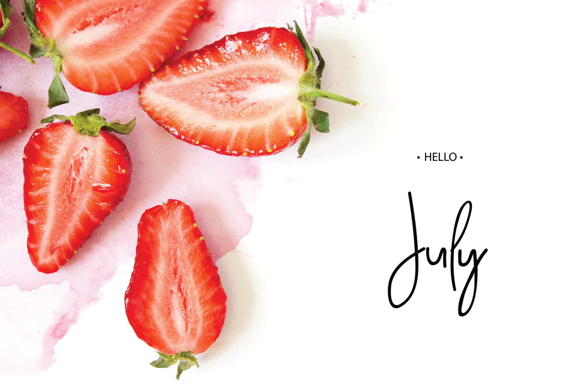 Fresh Strawberries July Desktop Wallpaper Wallpaper