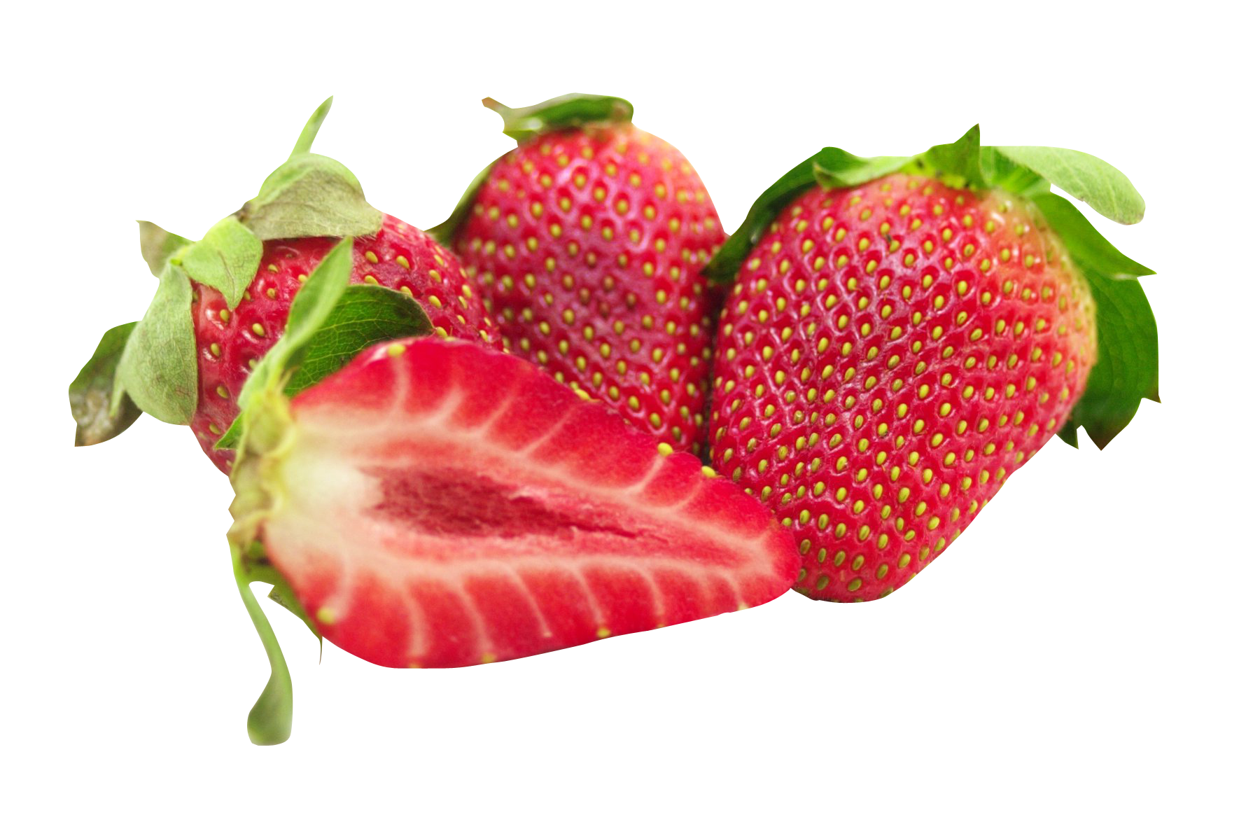 Fresh Strawberriesand Slice Transparent Background PNG