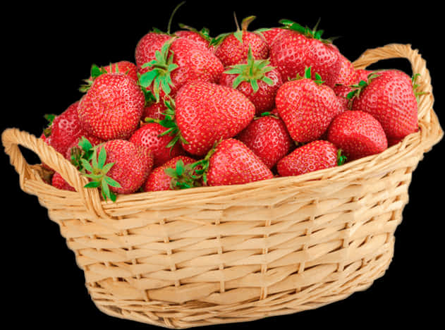 Fresh Strawberriesin Basket PNG