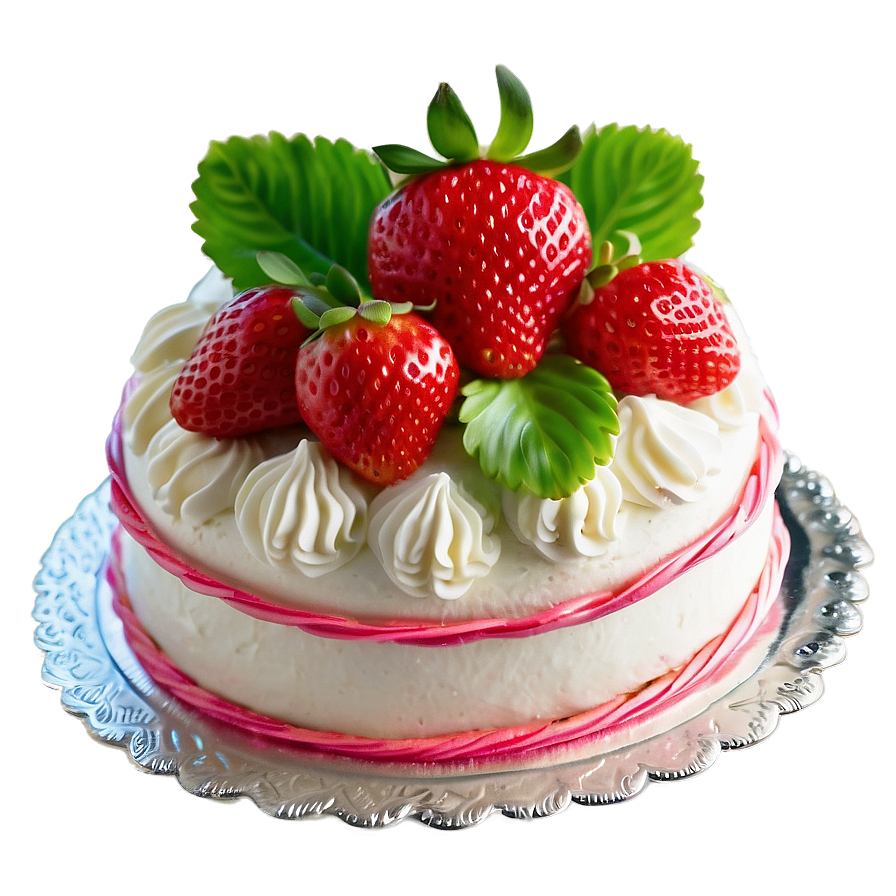 Fresh Strawberry Cake Png 06212024 PNG