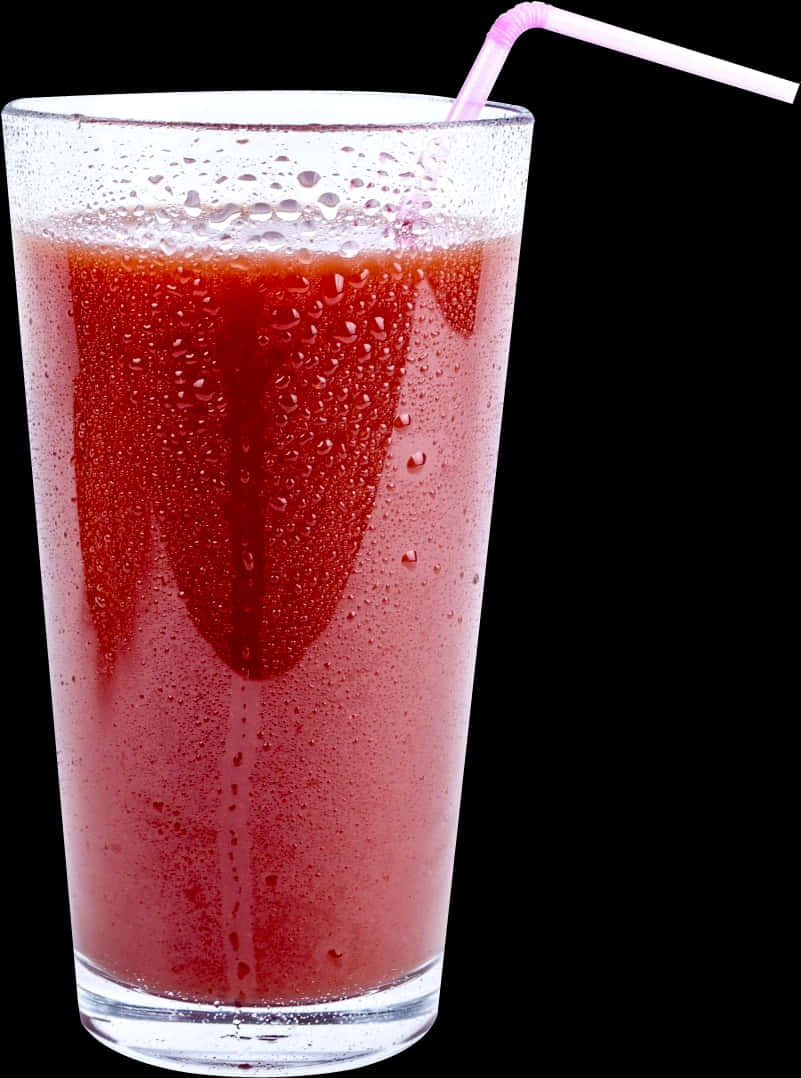 Fresh Strawberry Juice Glass PNG