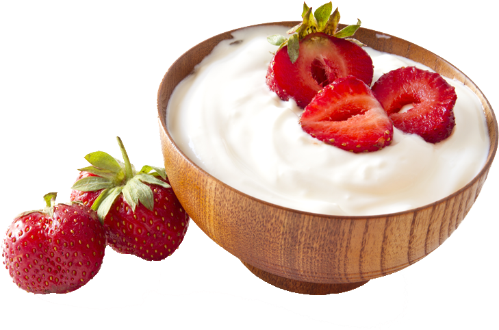 Fresh Strawberry Yogurt Bowl PNG