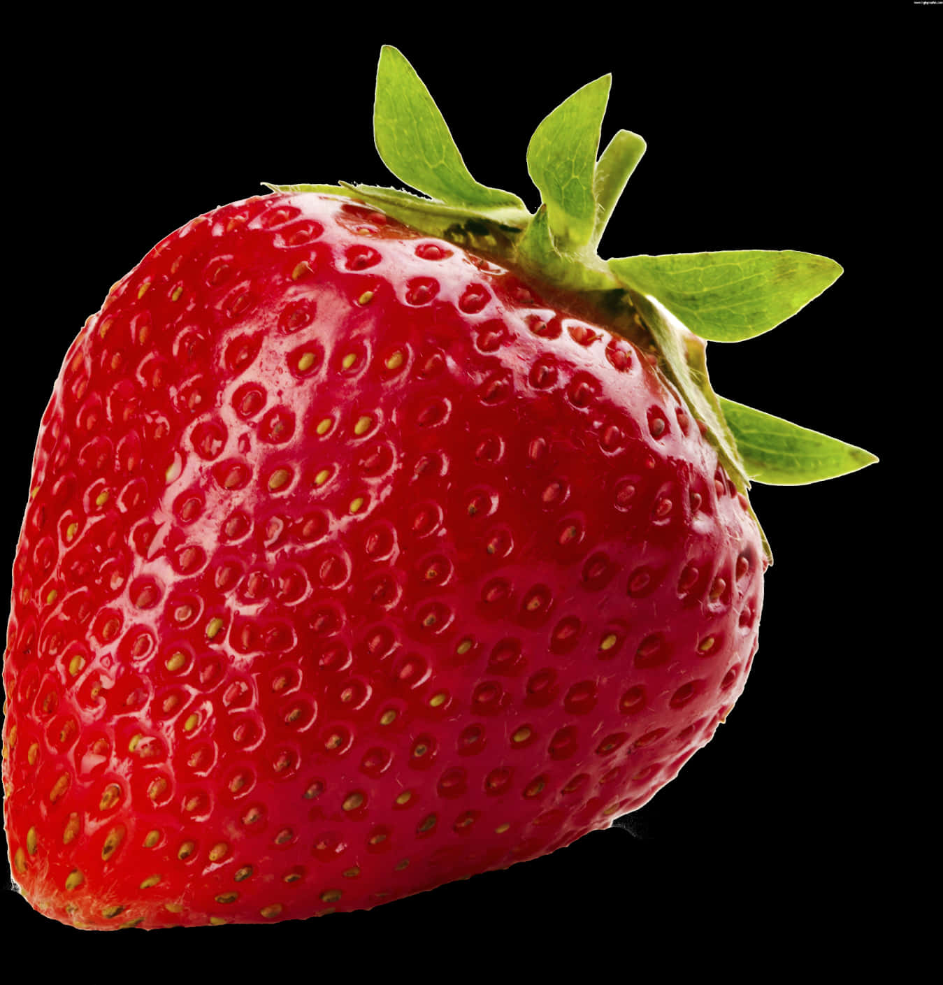 Fresh Strawberryon Black Background.jpg PNG