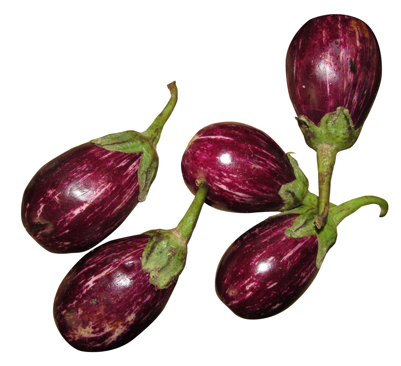 Fresh Striped Eggplants PNG