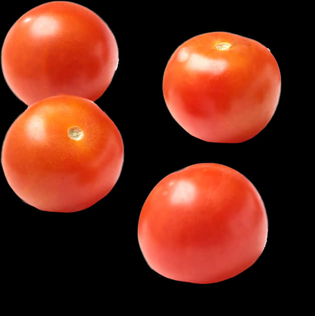 Fresh Tomatoes Isolatedon Black PNG