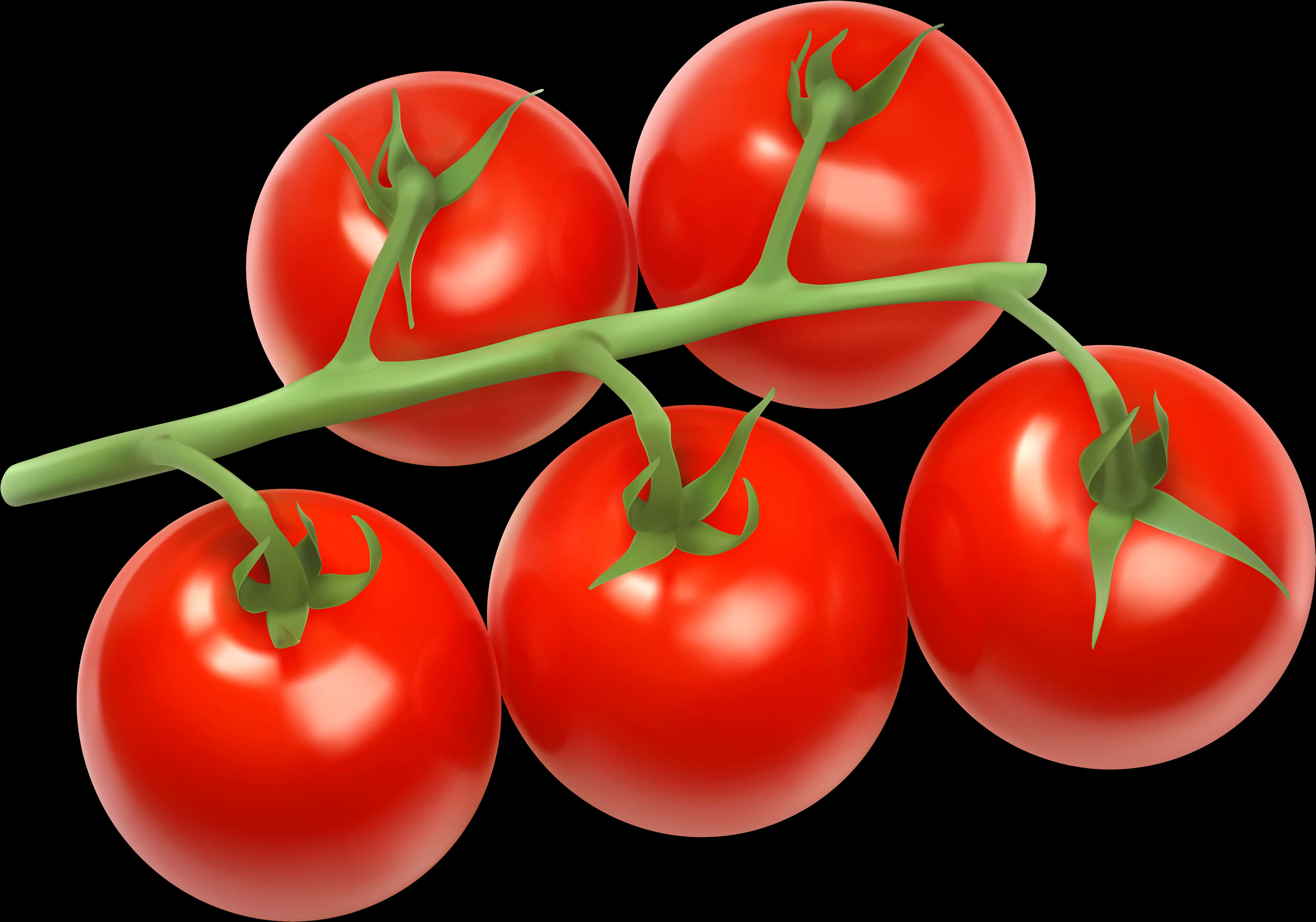 Fresh Tomatoeson Vine PNG