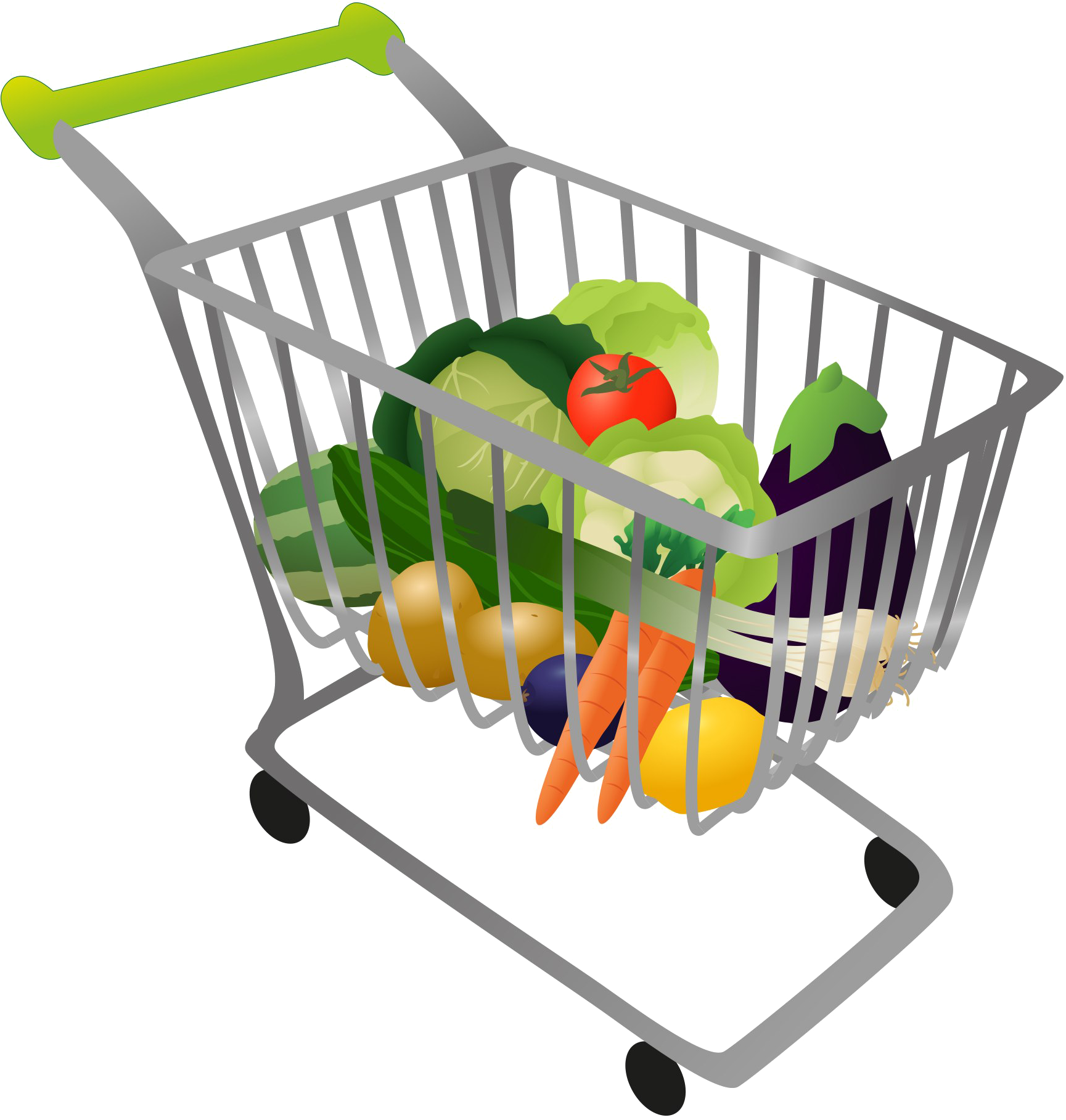 Fresh Vegetablesin Shopping Cart PNG