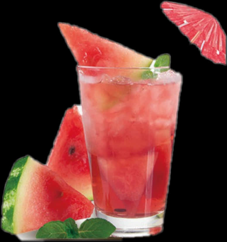 Fresh Watermelon Juice Glass PNG