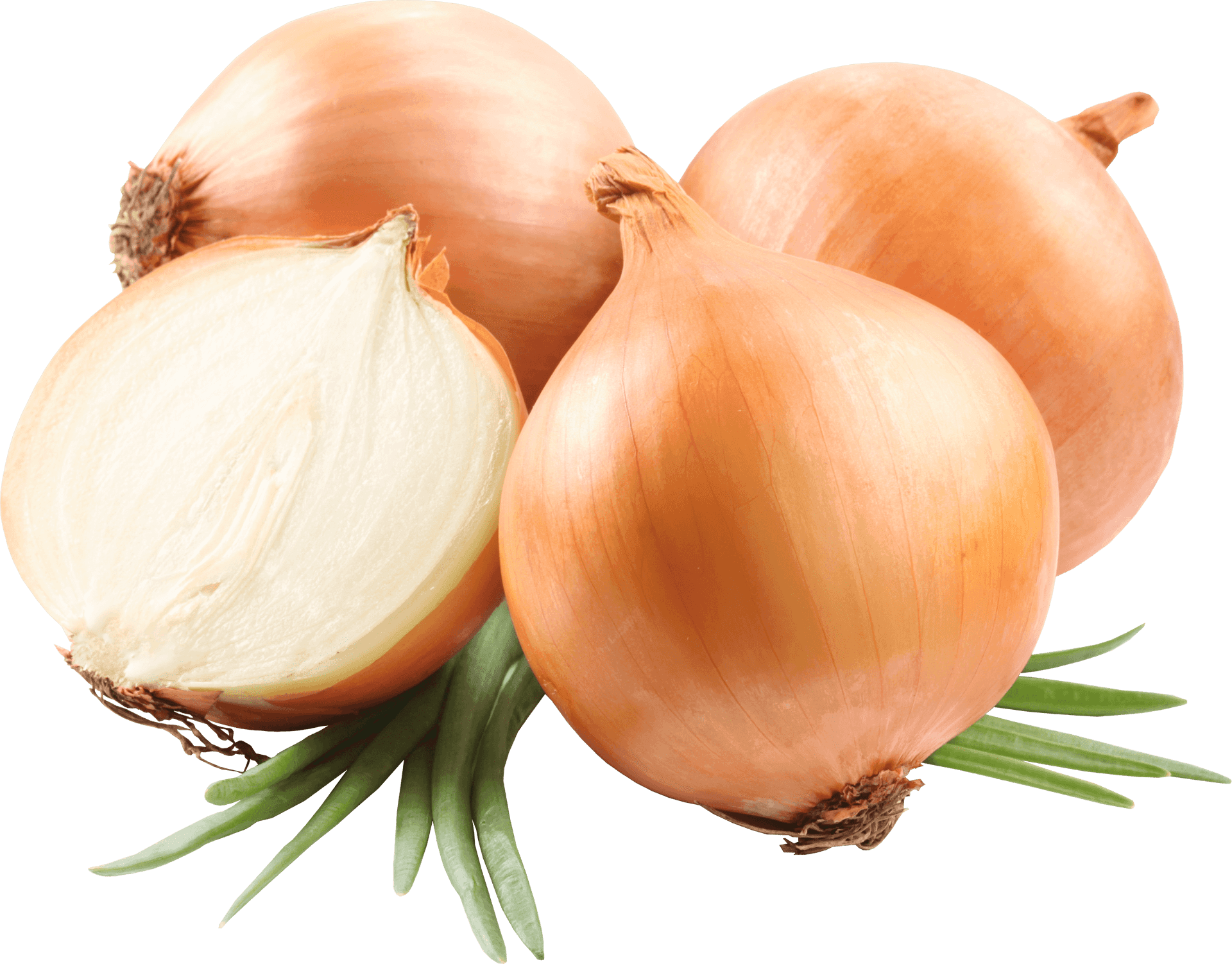 Fresh Wholeand Halved Onions PNG