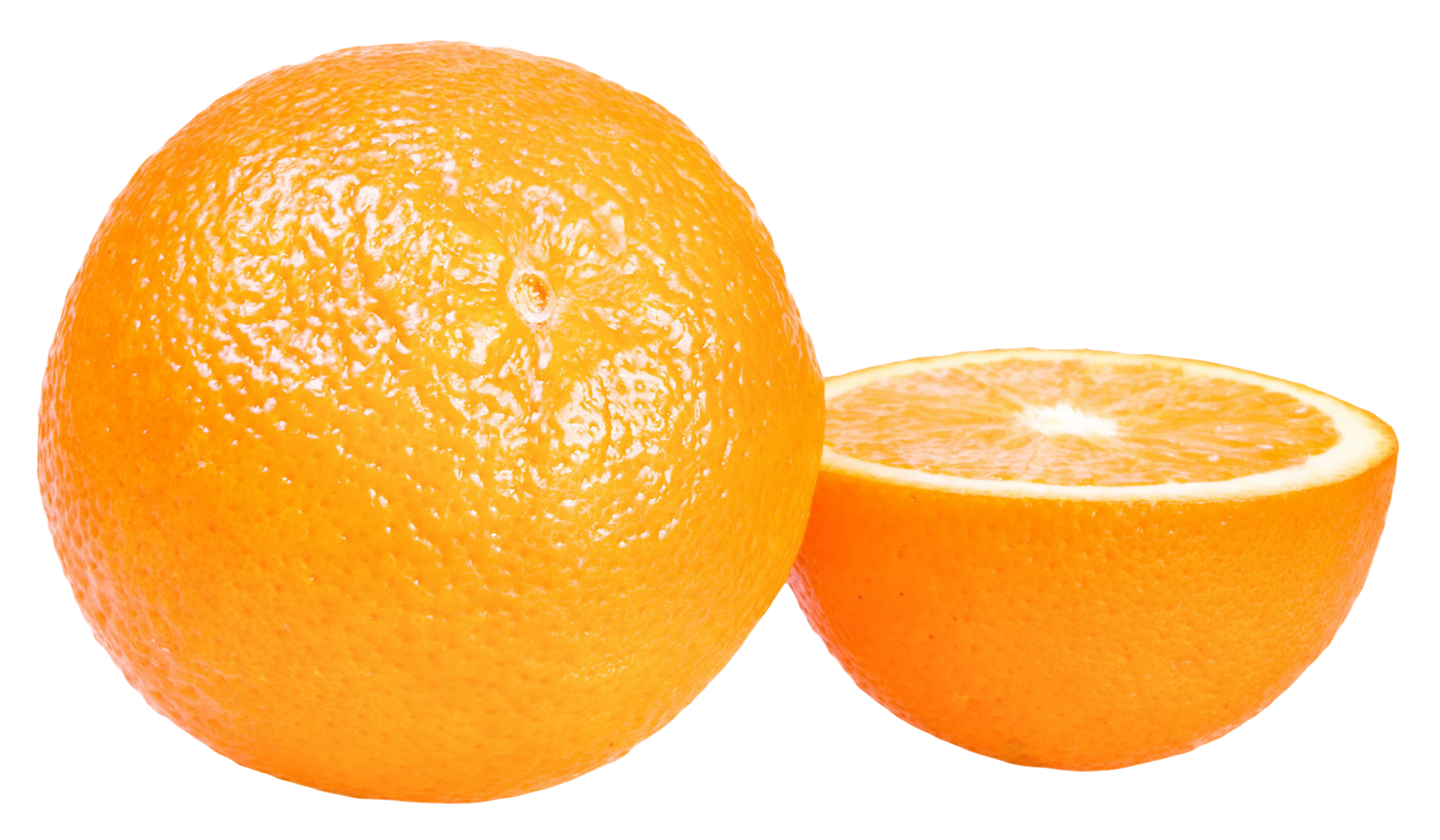 Fresh Wholeand Halved Orange PNG