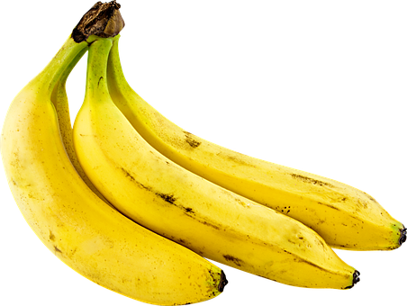 Fresh Yellow Bananas Black Background PNG