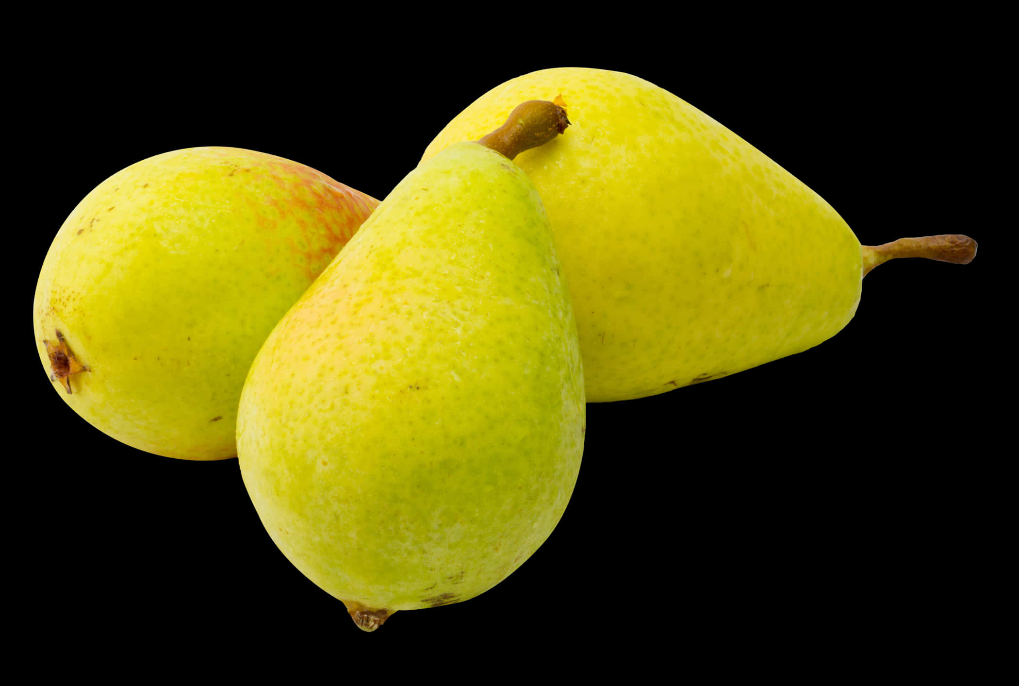 Fresh Yellow Pears Black Background PNG