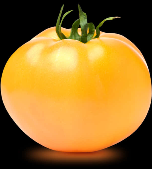 Fresh Yellow Tomato Black Background PNG