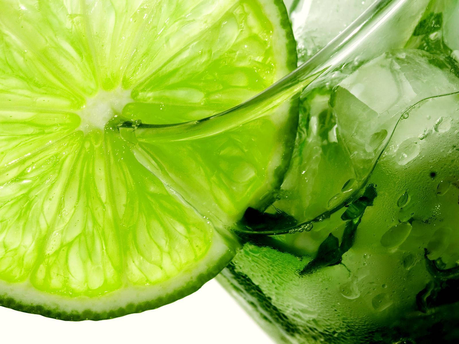 Caption: Refreshing Lime and Mint Infusion Wallpaper