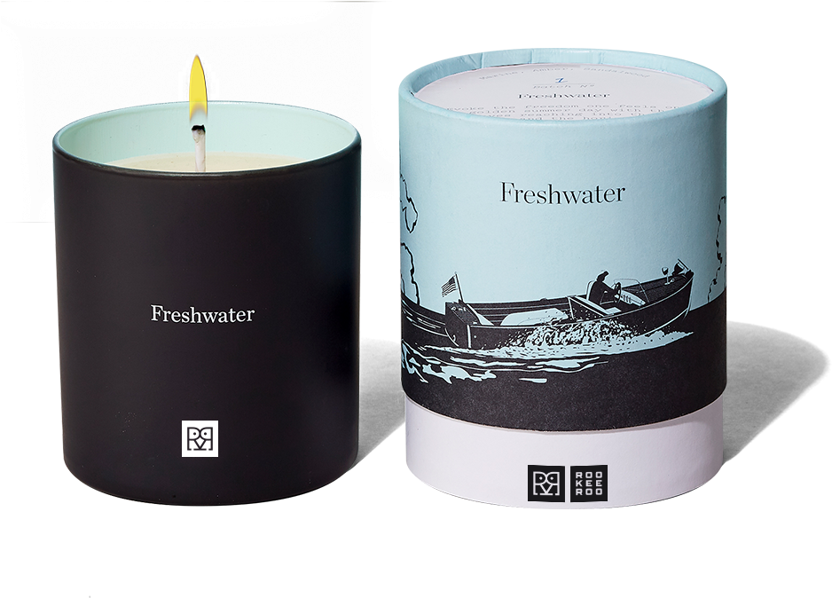 Freshwater Scented Candleand Packaging PNG