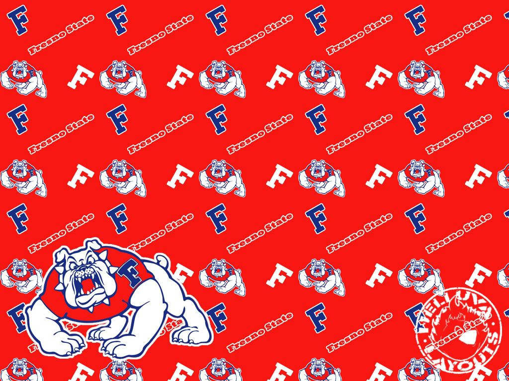 Fresno Bulldog On Red Background Wallpaper